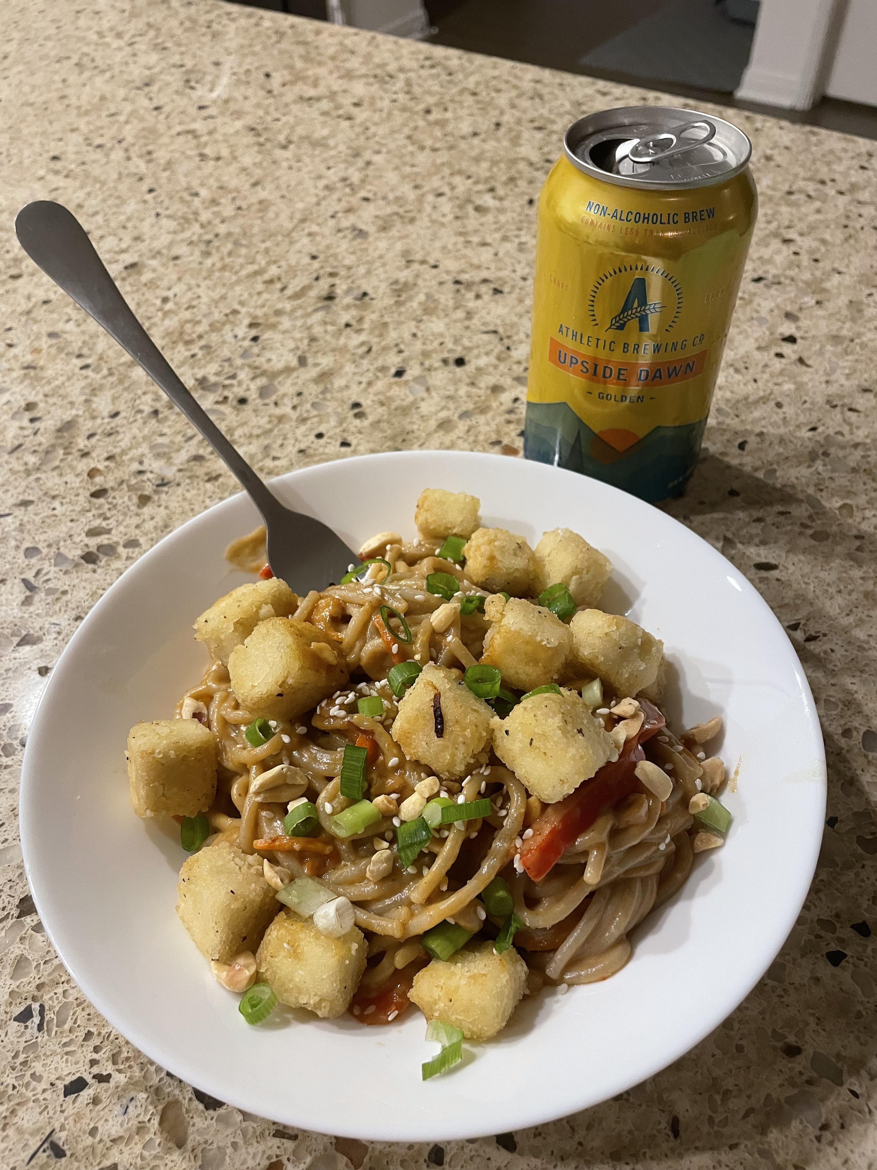 Peanut butter noodles with crispy tofu (gf too!) Dining and Cooking