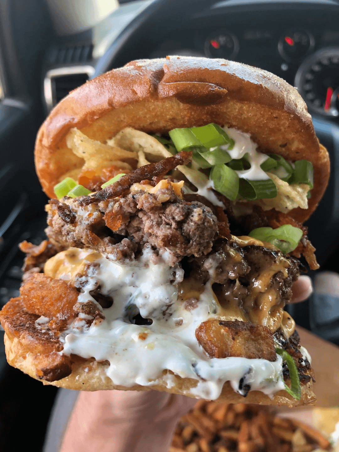 Loaded Baked Potato Burger from Johnny and Mae’s in St. John’s
