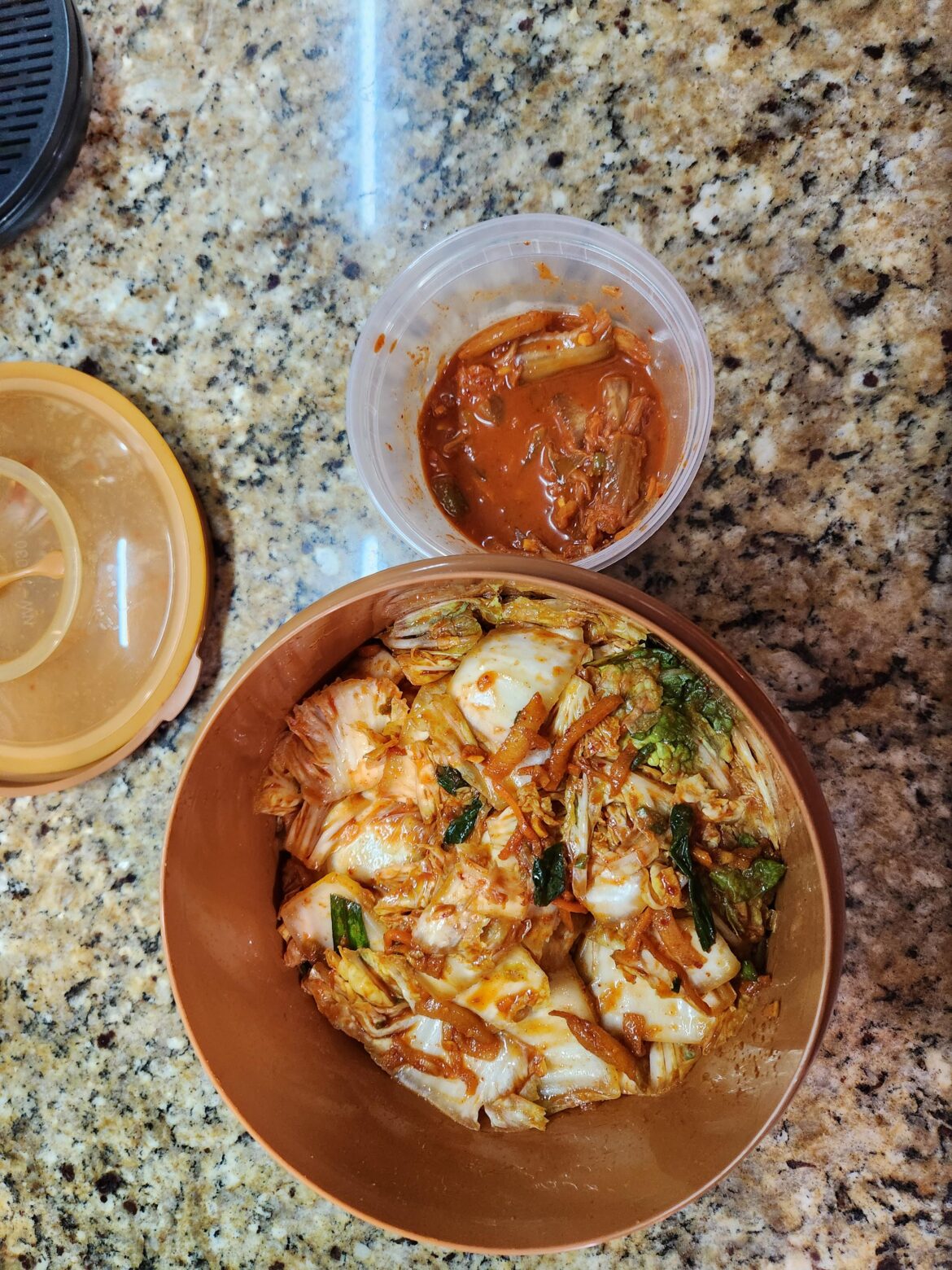 My fresh kimchi vs my 3wk old kimchi
