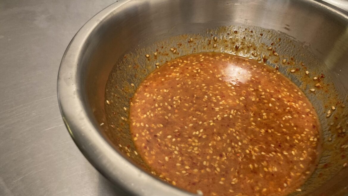 Miso bibimbap sauce made my my fiancée — we got too far into the process before realizing we didn’t have gochujang! It was amazing, possibly better than the gochujang kind…