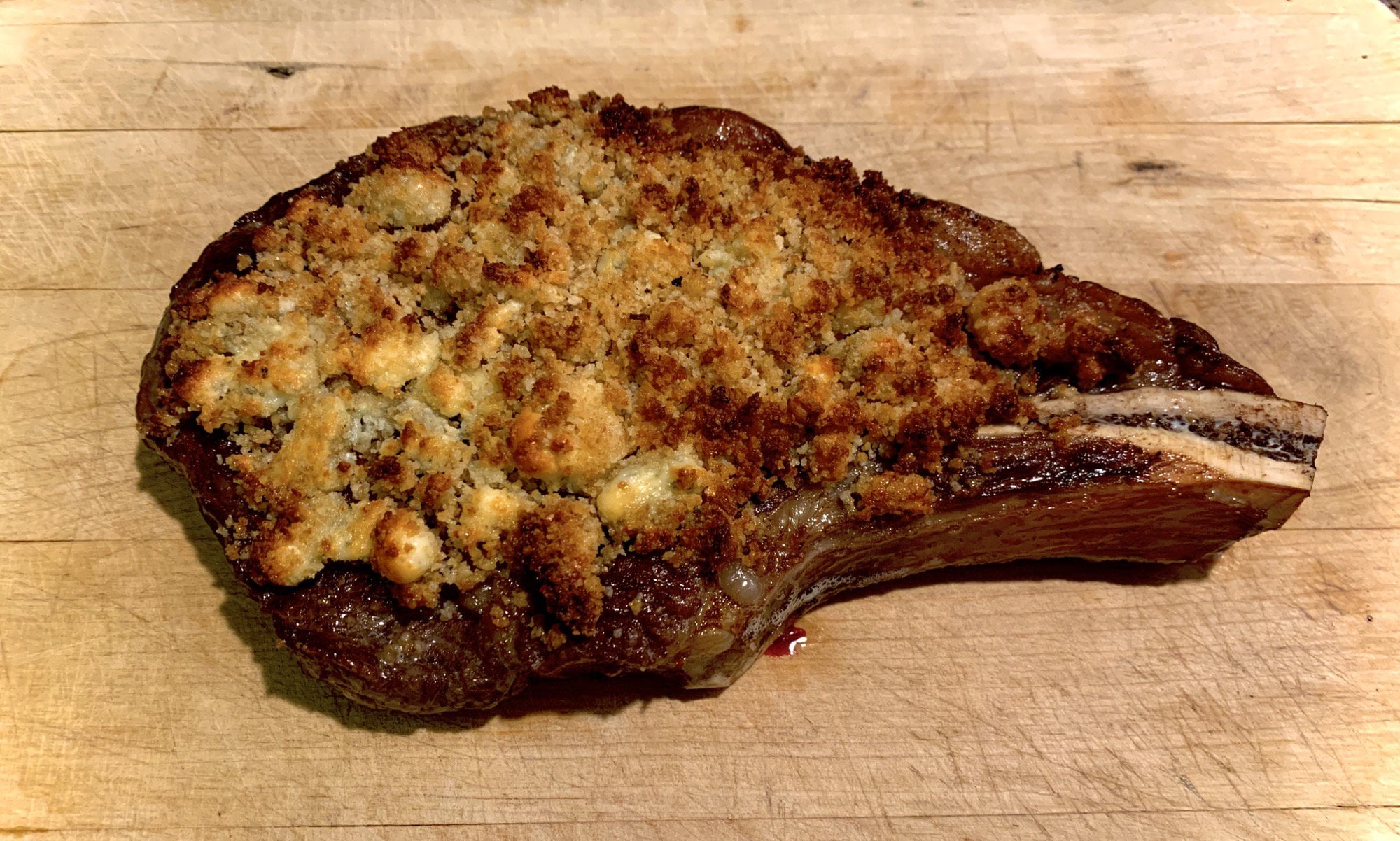 [Homemade]Bleu Cheese Crusted Ribeye Dining and Cooking