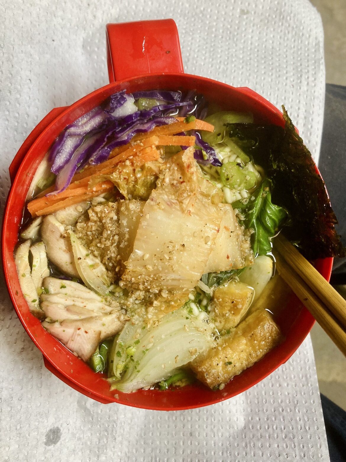 Good Morning. Sapporo Ichiban Shio with tofu and veggies. Have a fantastic day!