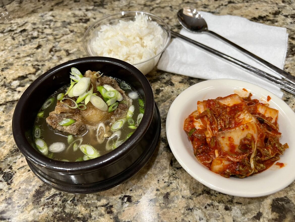 Oxtail soup with “emergency” kimchi