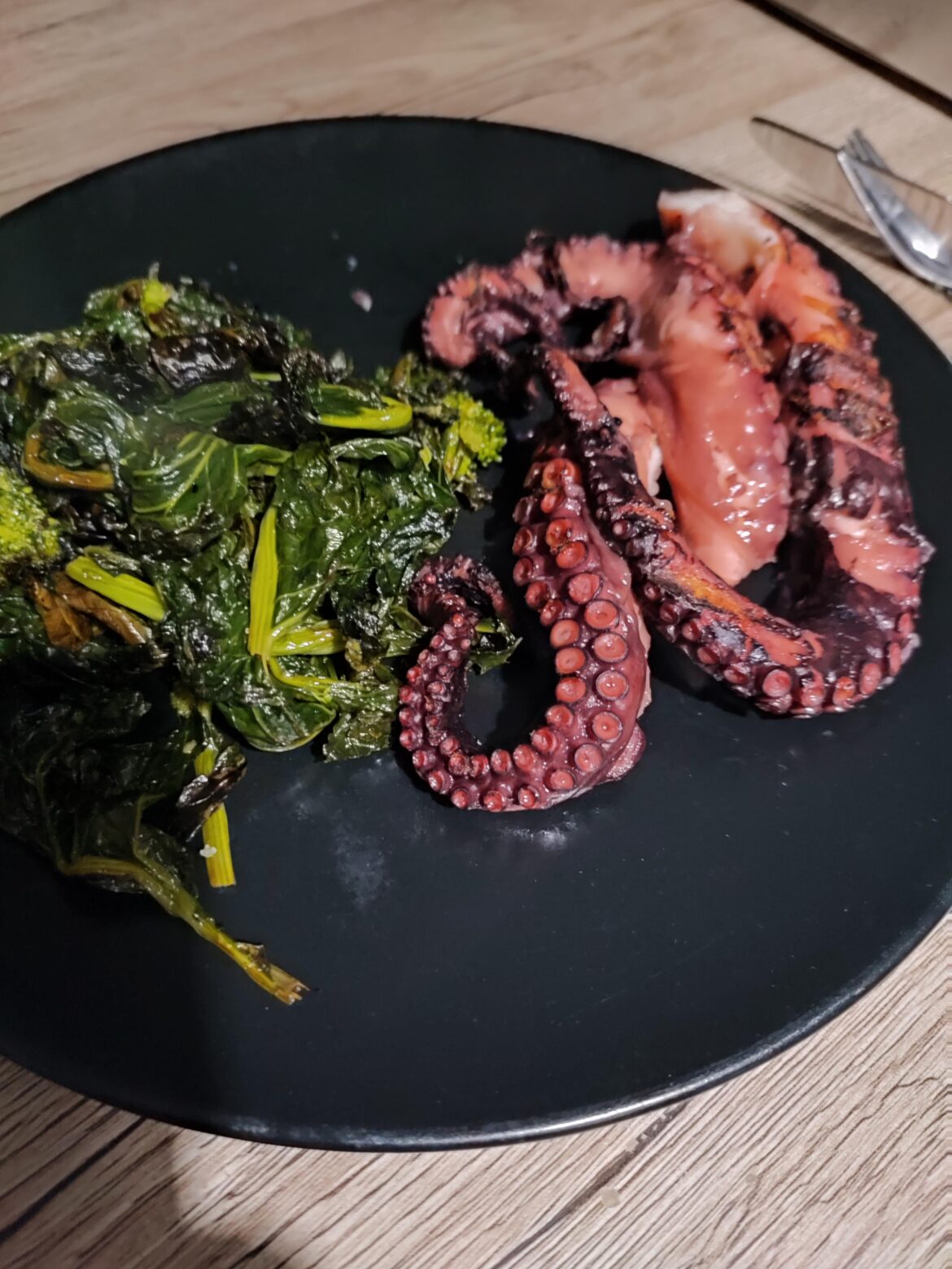 Octopus at 83C for 3h - seared for 2 mins on each side