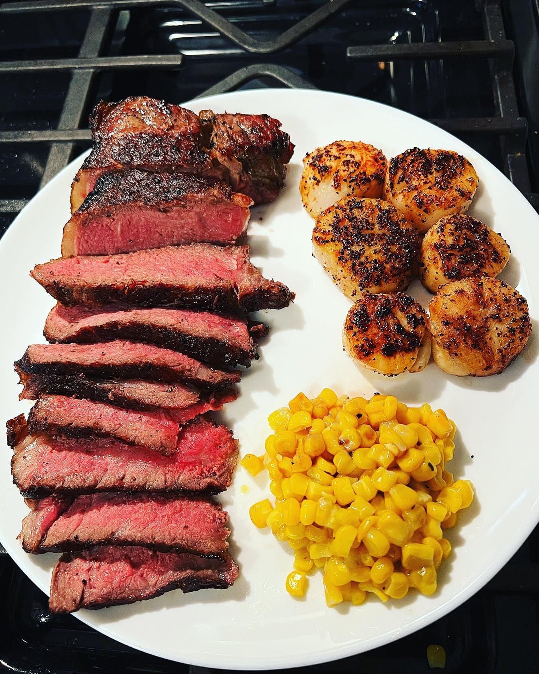 Surf and Turf(NY Strip and Large Scallops) Dining and Cooking