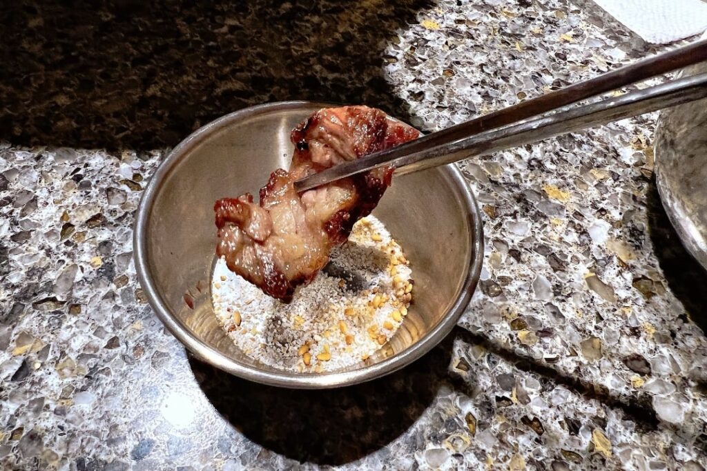 Sometimes a little dab of salt is all the tender loving care that Korean BBQ needs...