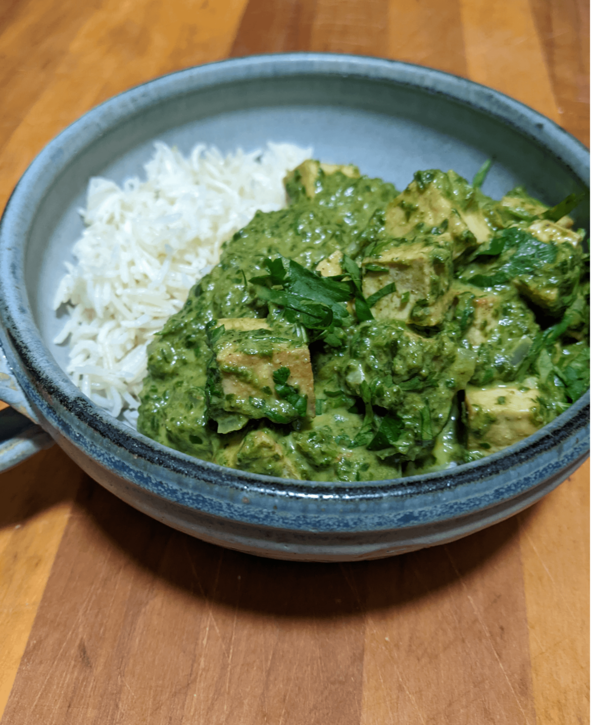 Saag surprise, or what to do with all that spinach that was in my Spring mix