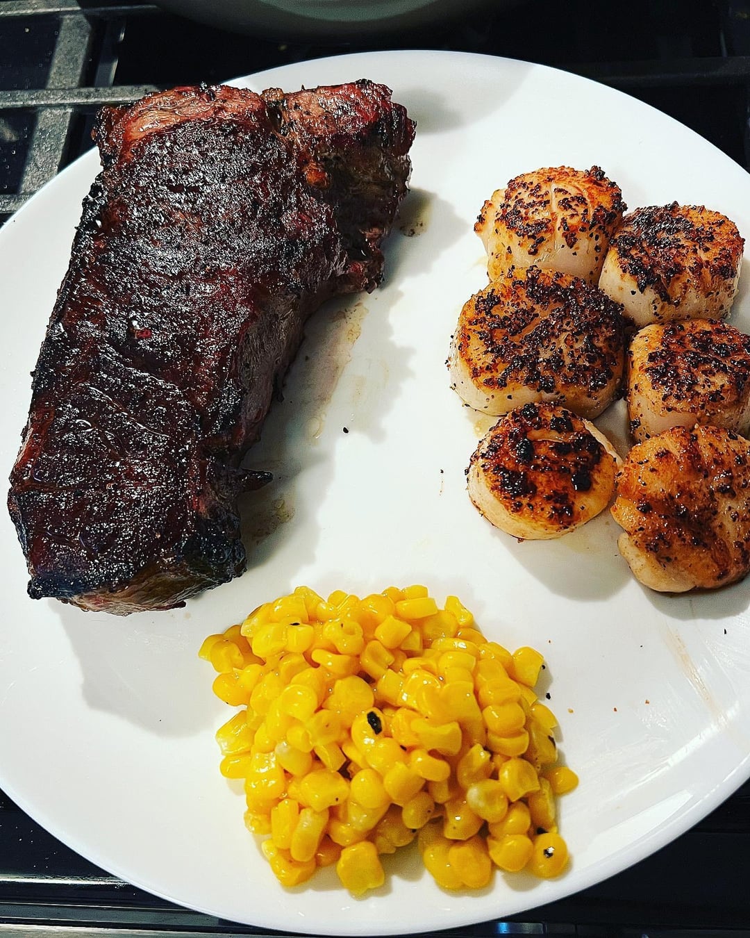 Surf and Turf(NY Strip and Large Scallops) Dining and Cooking
