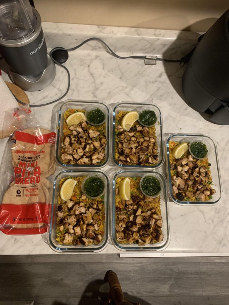 Tandoori Chicken with Turmeric Rice and Spicy Cilantro Sauce (Zhoug)