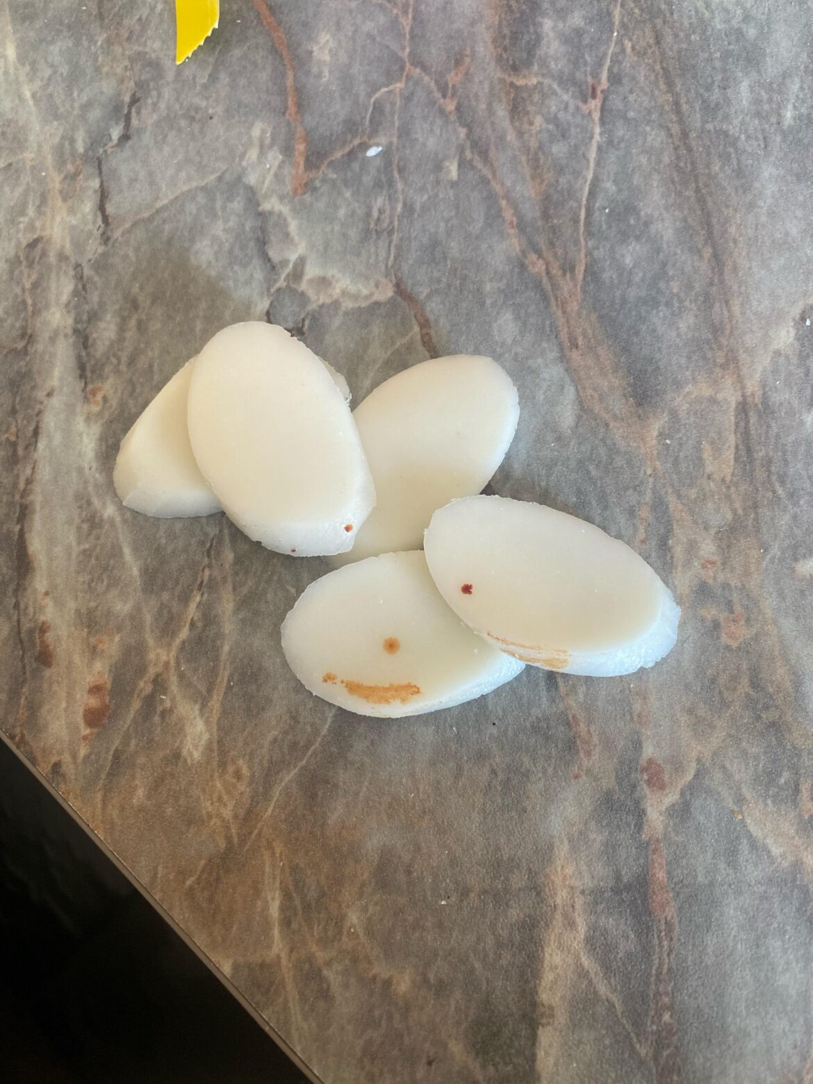 What are those stains on my raw rice cake? Are they spoiled?