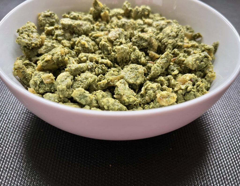 Spinach egg scramble.