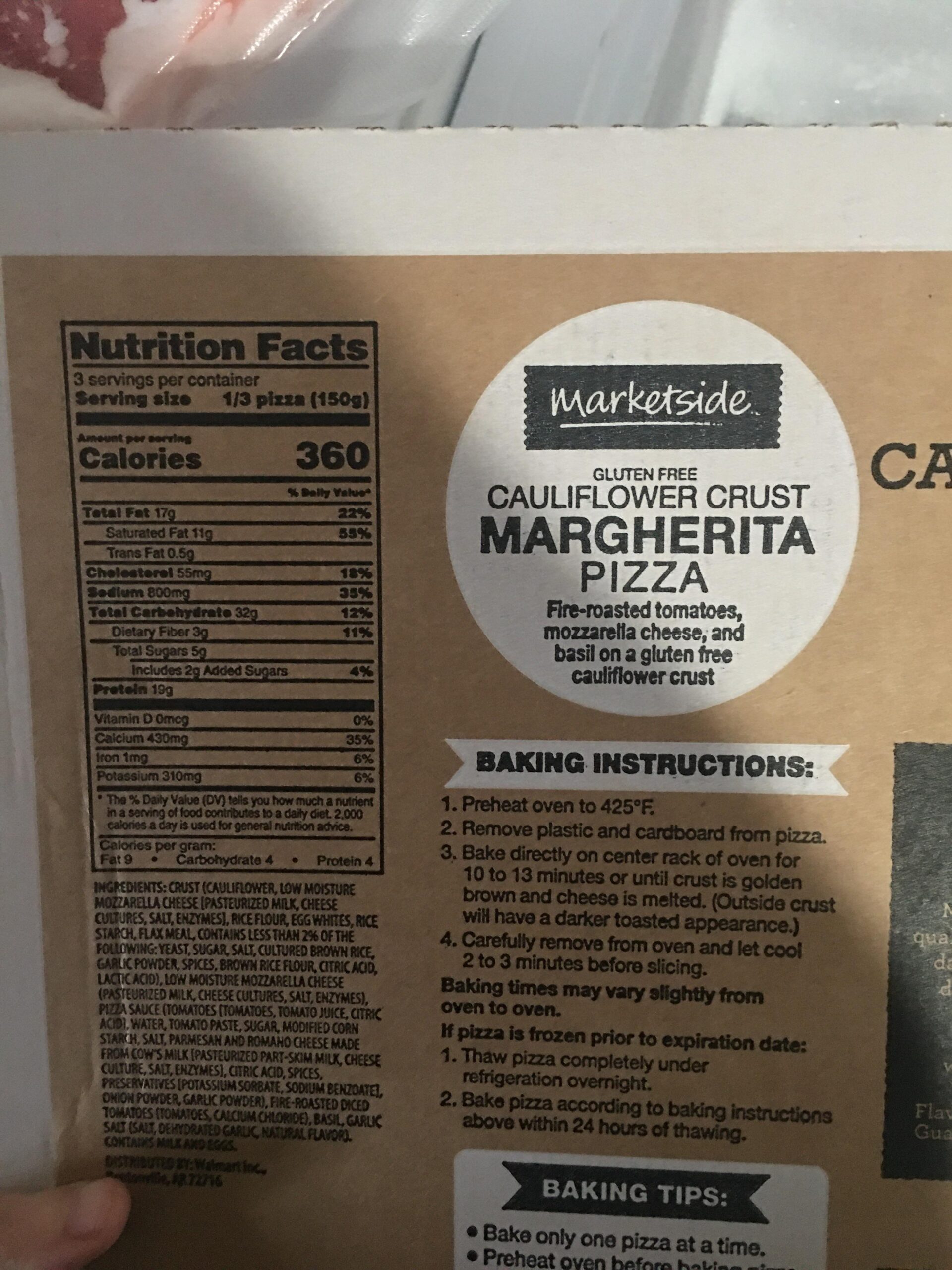 Walmart Cauliflower Pizza Dining and Cooking