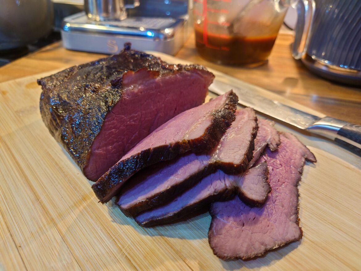 Beef roasting joint cooked at 135°F for 24 hours