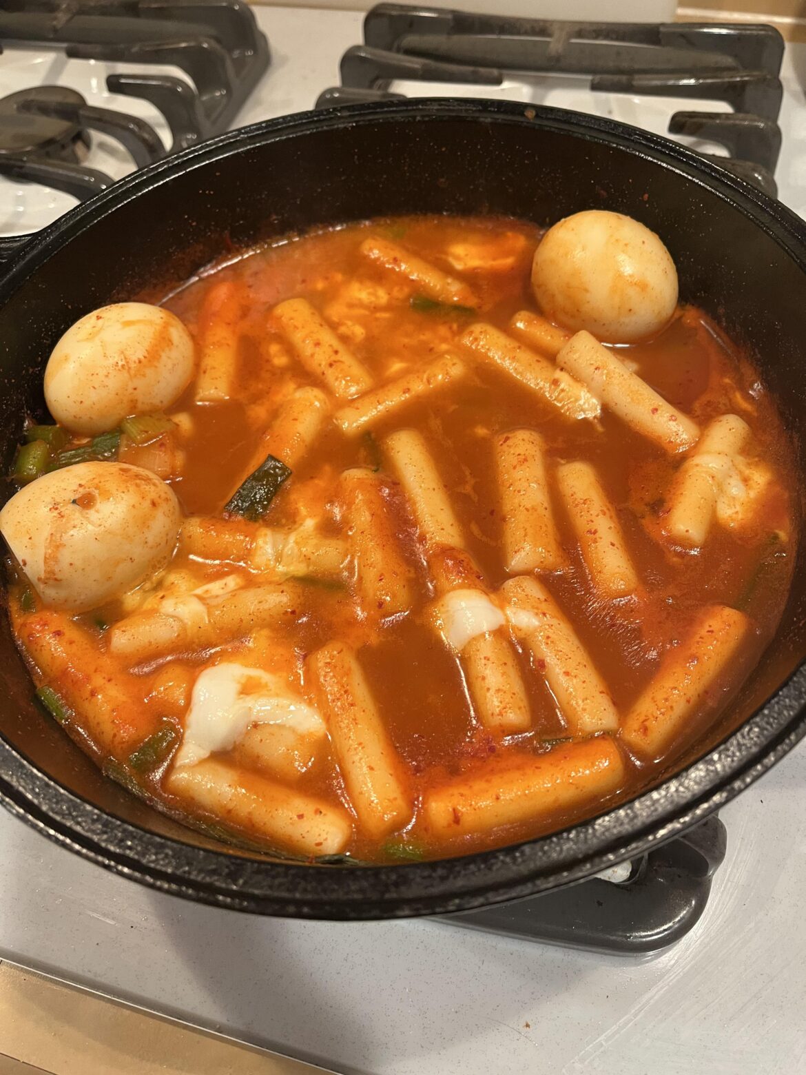 Made some late night tteokbokki with stuff from the house