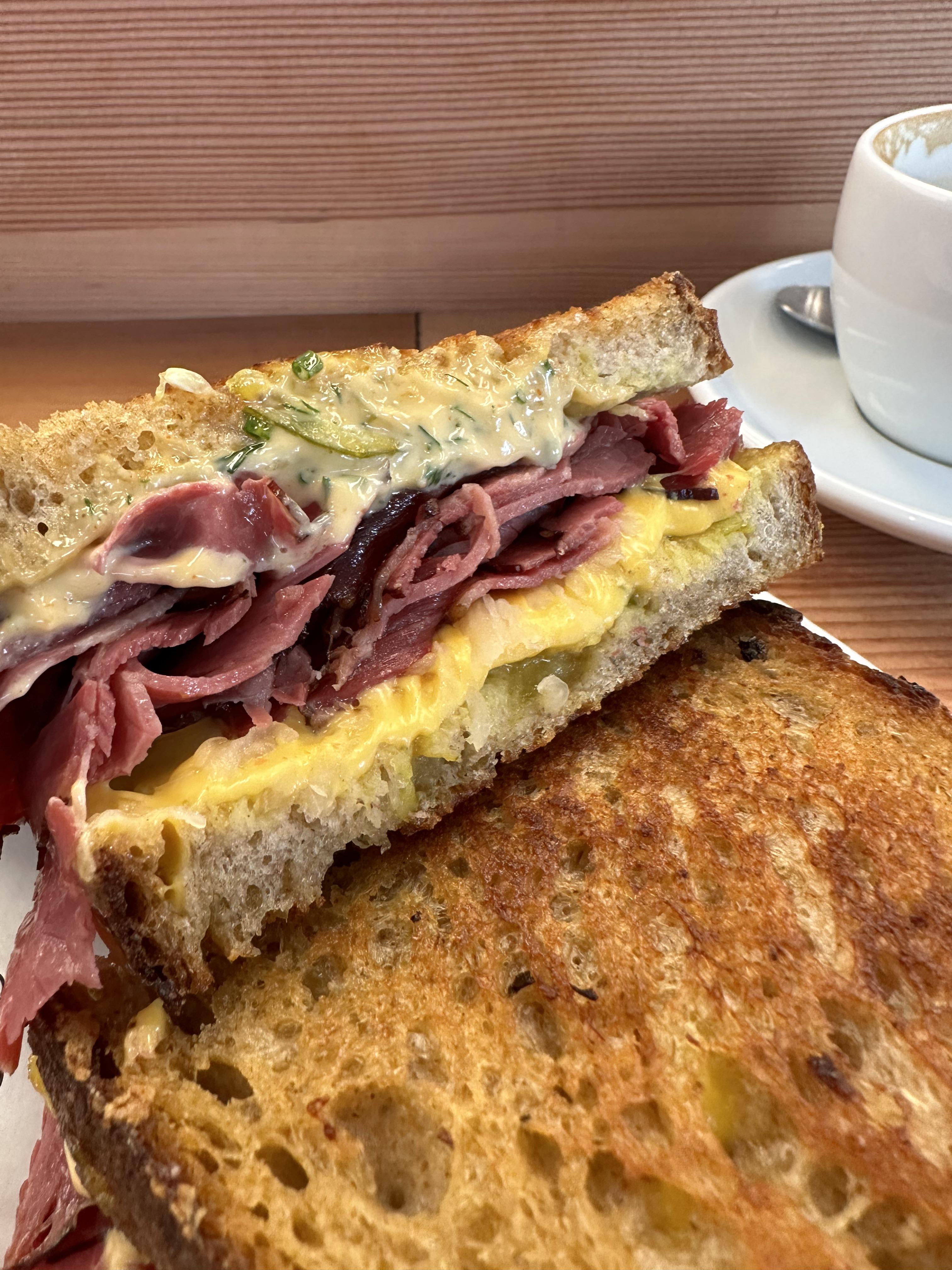 Beef brisket and Pickle Sammy from Hectors Deli, Melbourne. Aus