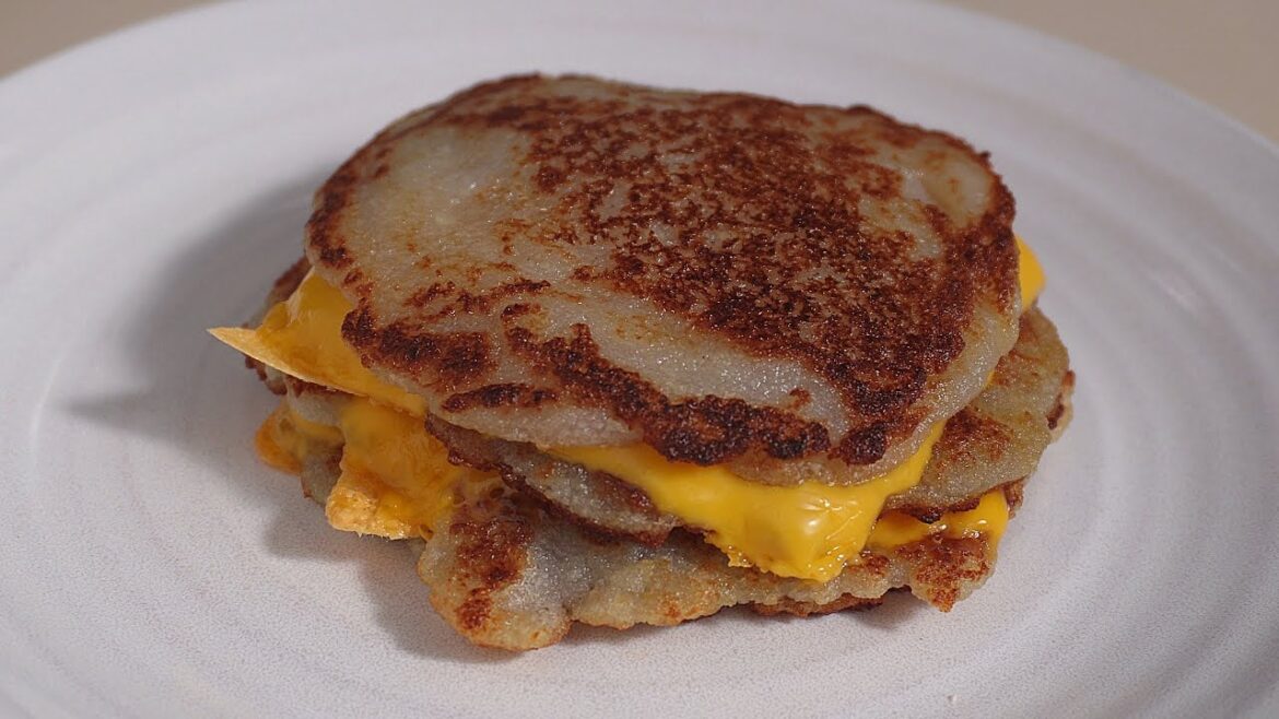 Korean style cheese potato pancake.