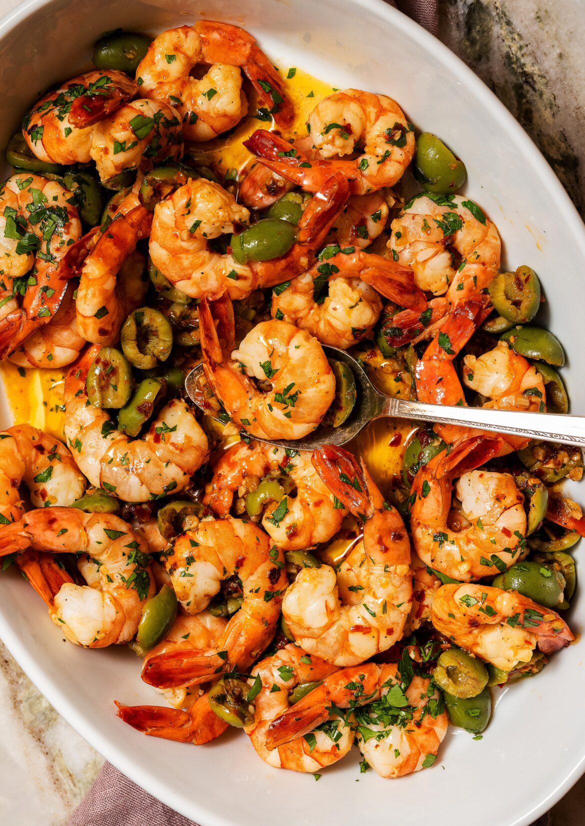 Garlic-Butter Shrimp and Olives