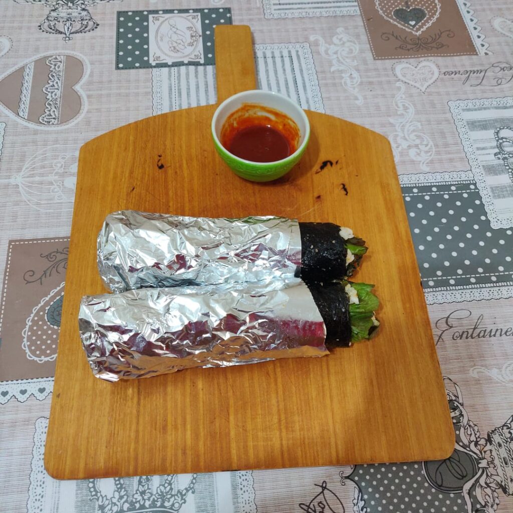 Tuna kimbap, but eaten like a kebab
