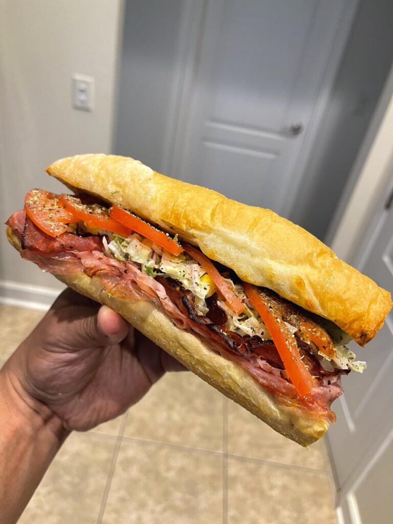 Garlic Bread Italian Hoagie/ Grinder.