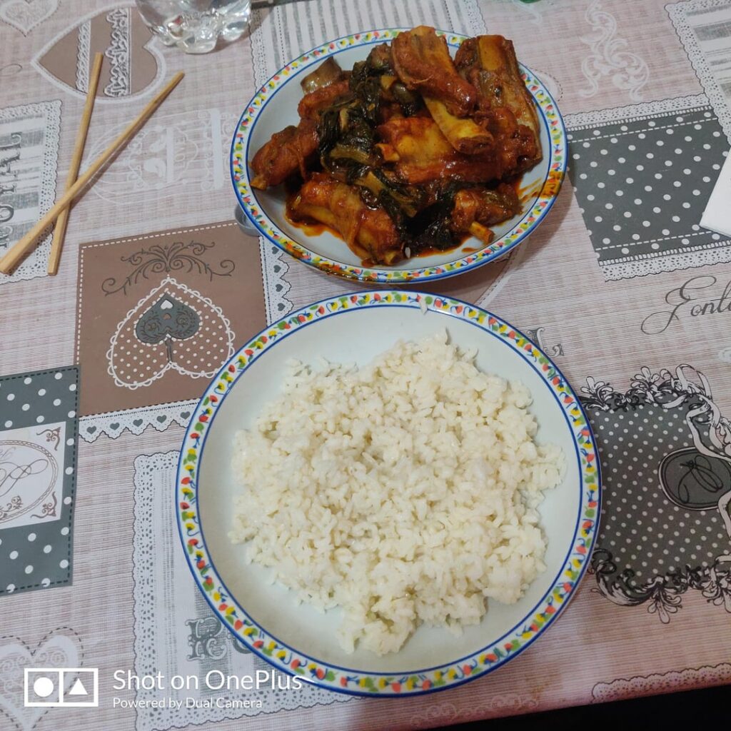 Pork ribs kimchi stew