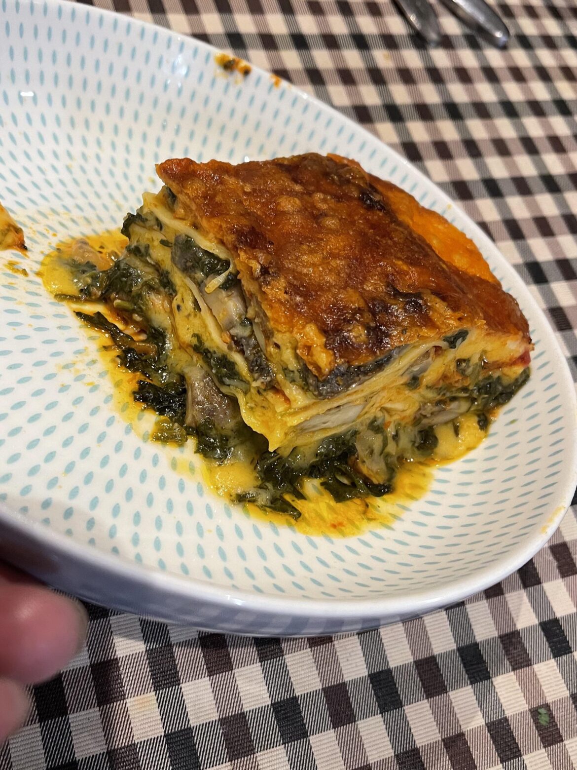 Spinach & mushroom lasagne
