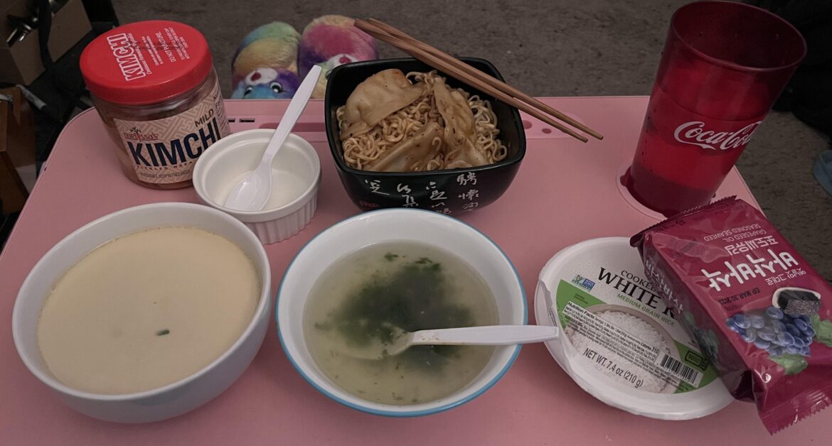 Post birthday Miyeok-Guk with instant foods only and bonus chawanmushi !