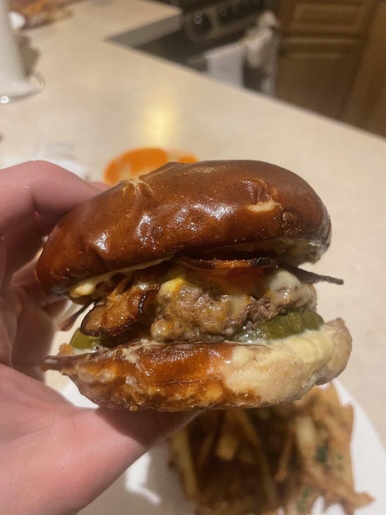Recreated the Wendy’s Pretzel Bacon Pub Burger at home!