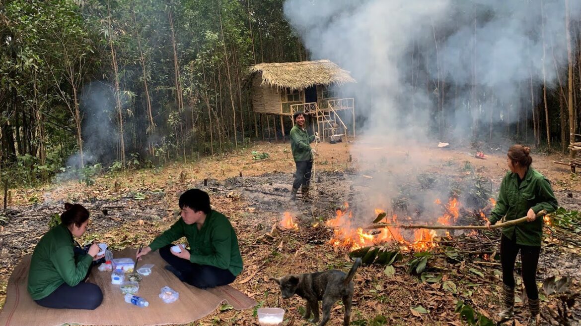 Expanding the farm area for vegetable gardening, visited by his wife,delicious meal,build daily life Expanding the farm area for vegetable gardening, visited by his wife,delicious meal,build daily life