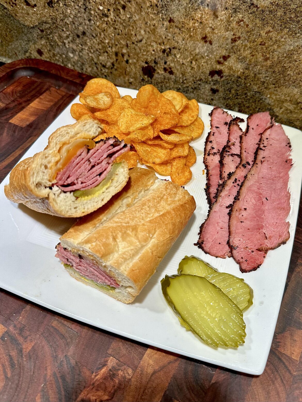 [homemade] Smoked pastrami sandwich