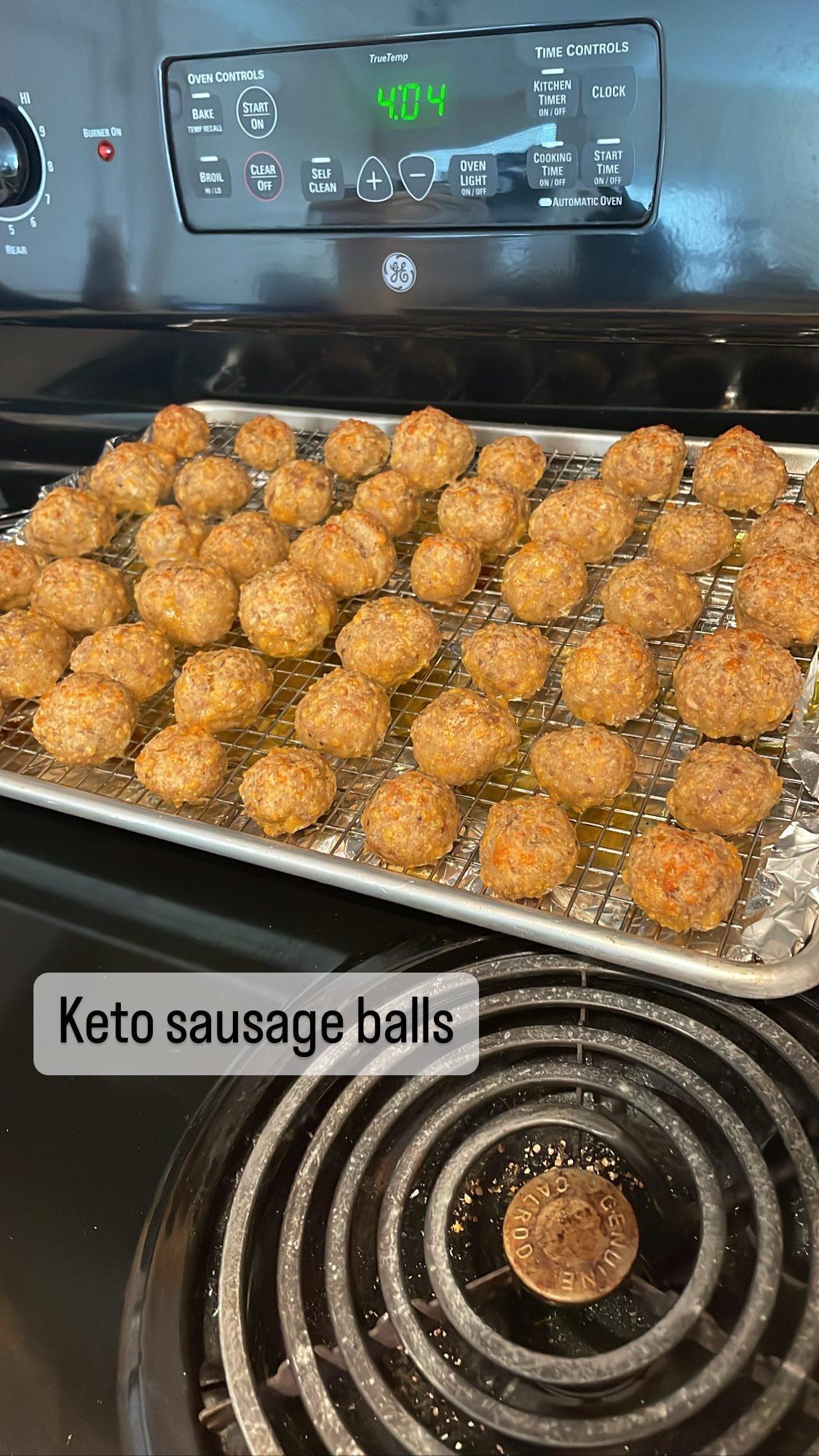 Keto sausage balls. Made with keto ingredients. Dining and Cooking