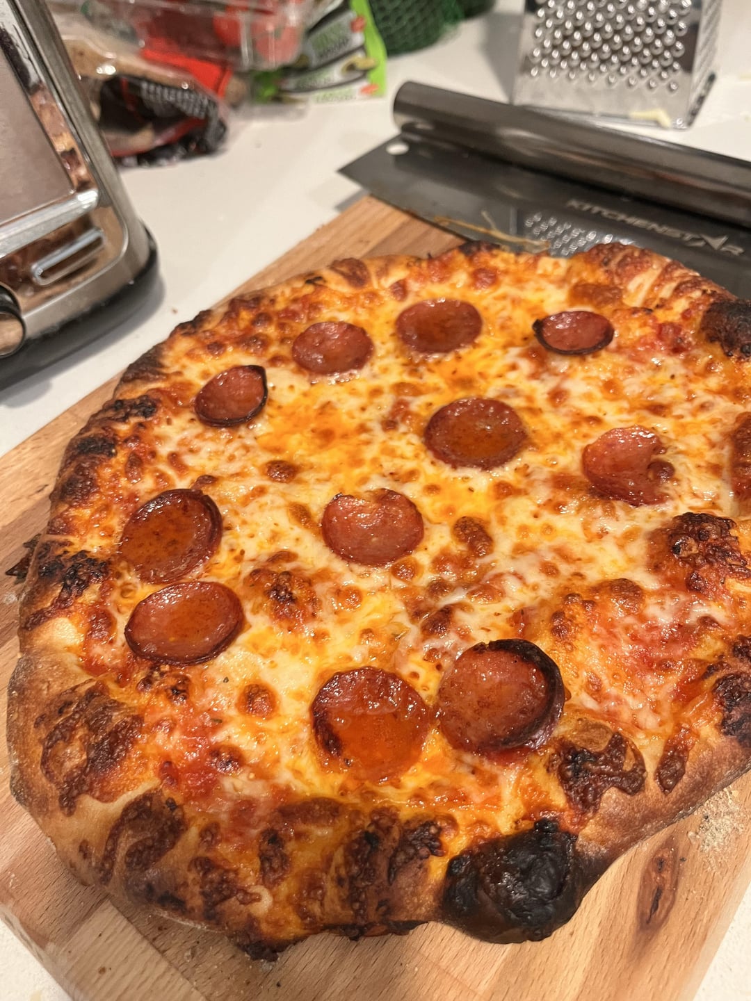 Second pizza on the new pizza stone Dining and Cooking