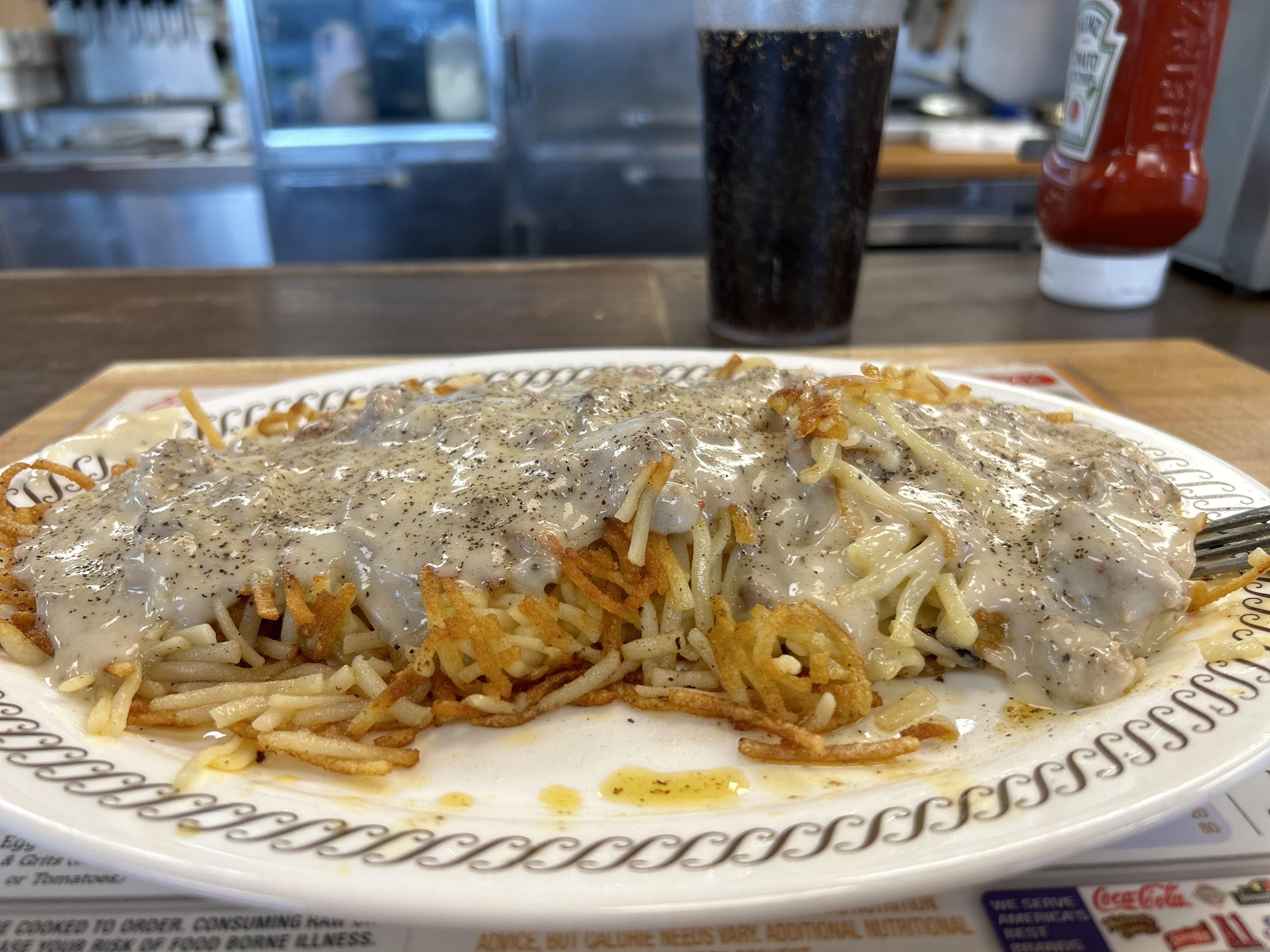 [I Ate] triple order hash browns w/sausage gravy Dining and Cooking