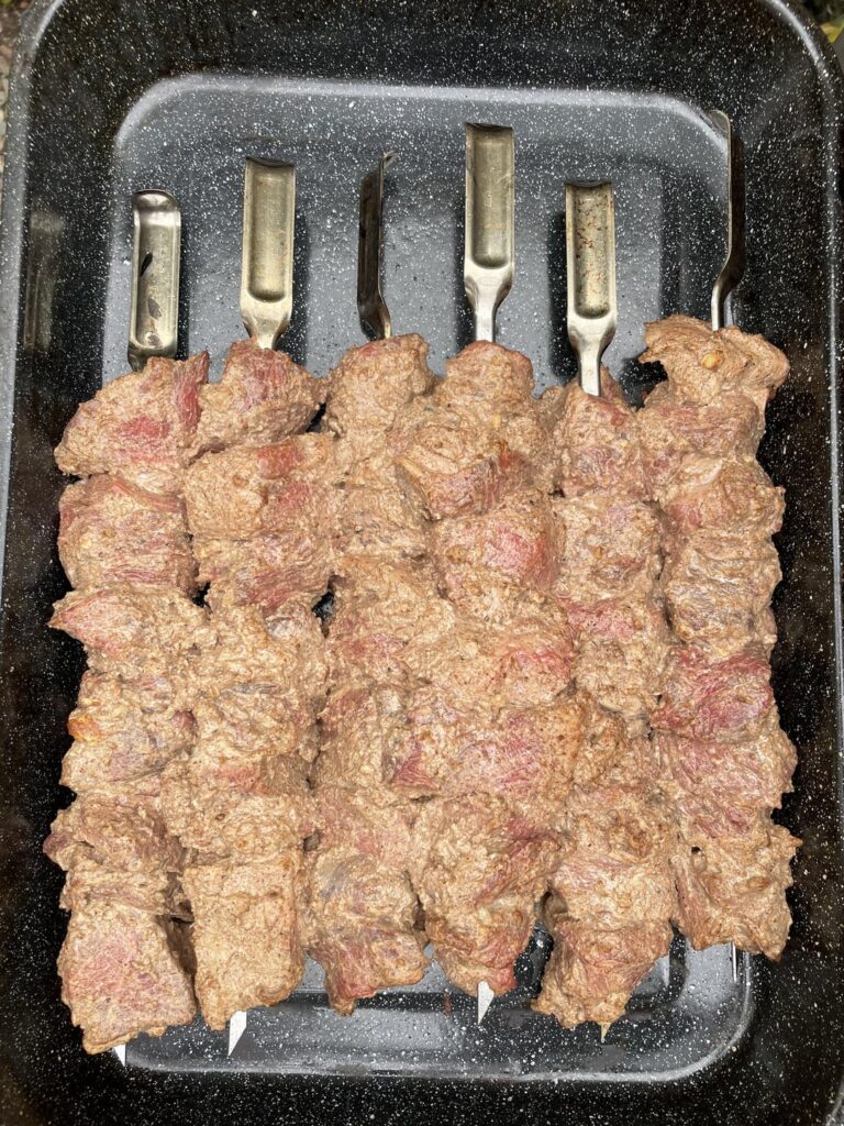 Marinated lamb kebabs