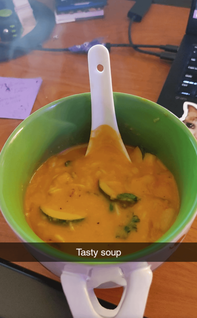 Absolutely delicious spicy tomato and rice coconut cream soup