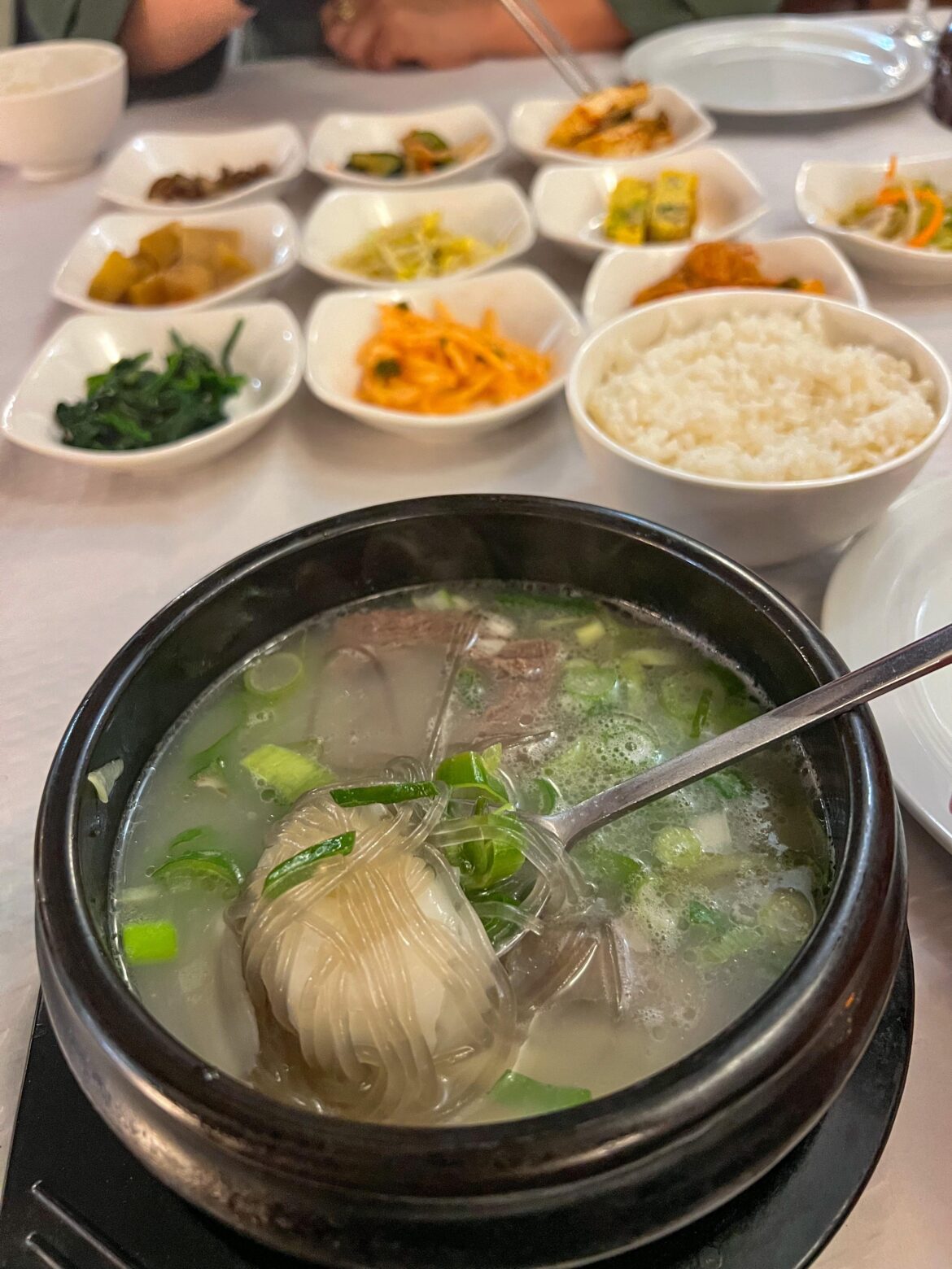Beef bone soup in Madrid