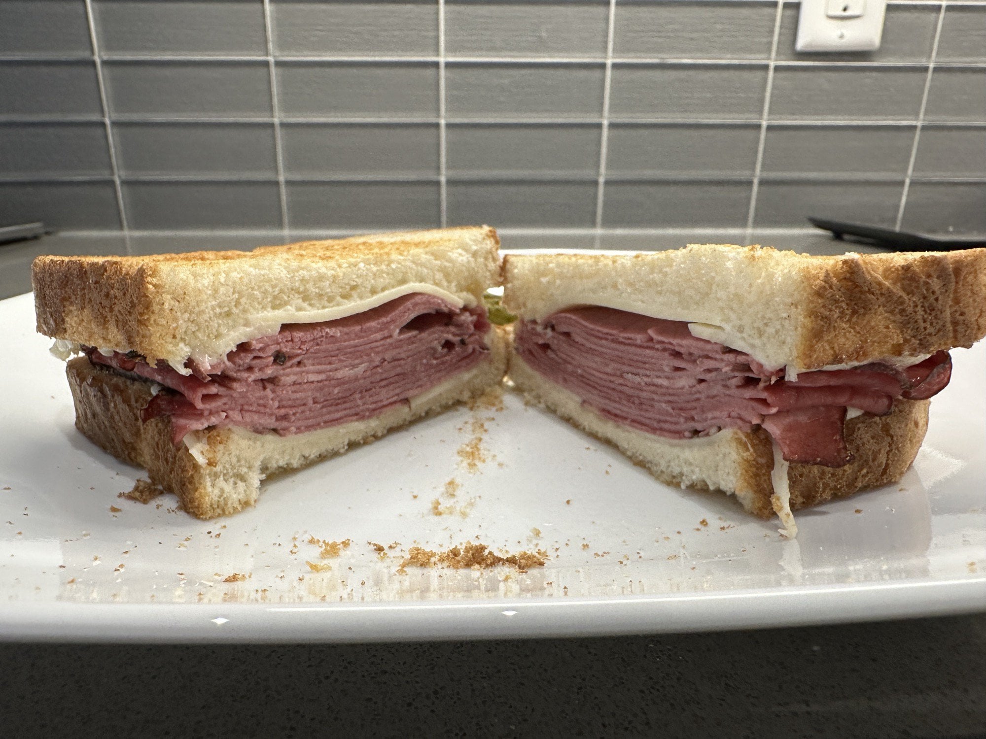 Pastrami, Swiss cheese, garlic mayo Dining and Cooking