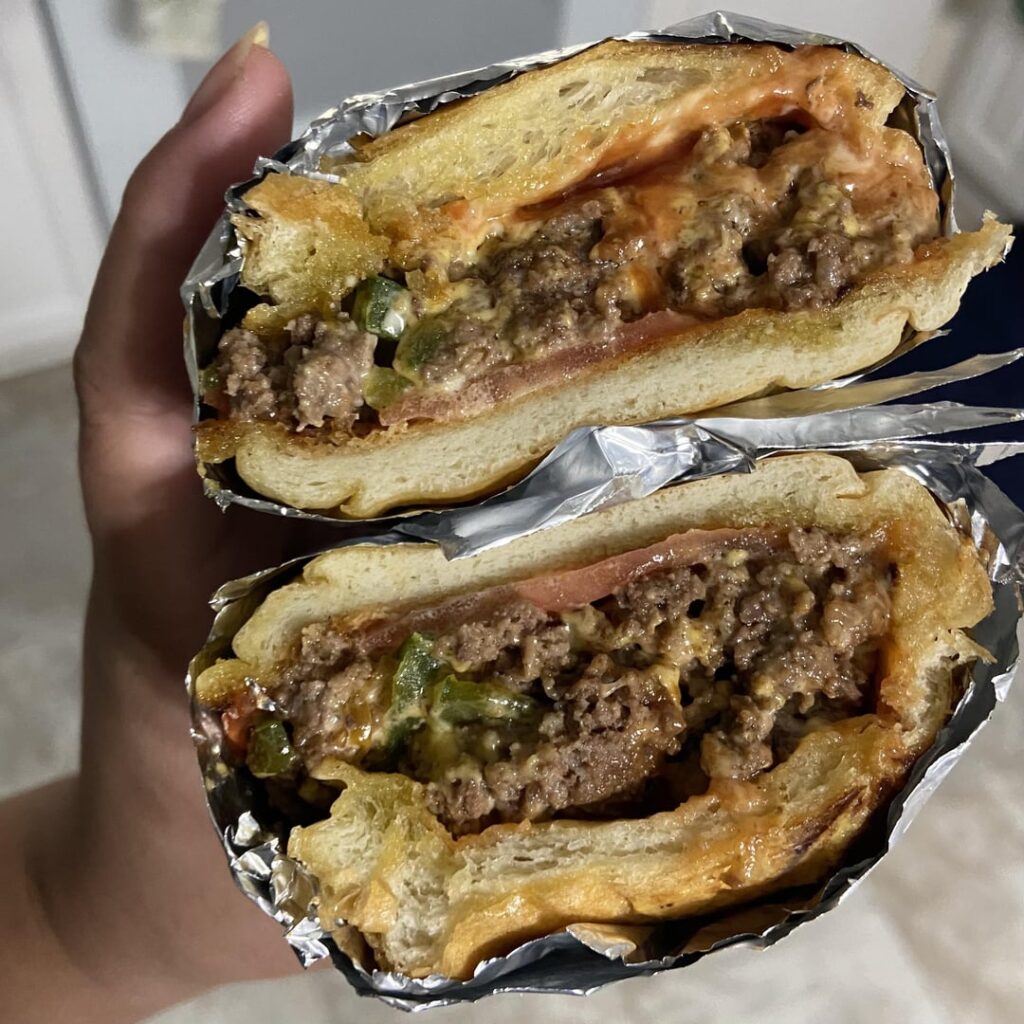 Homemade chopped cheese