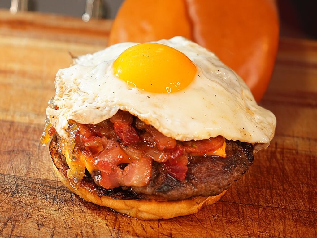 My Own Bourbon Bacon Jam Breakfast Burger