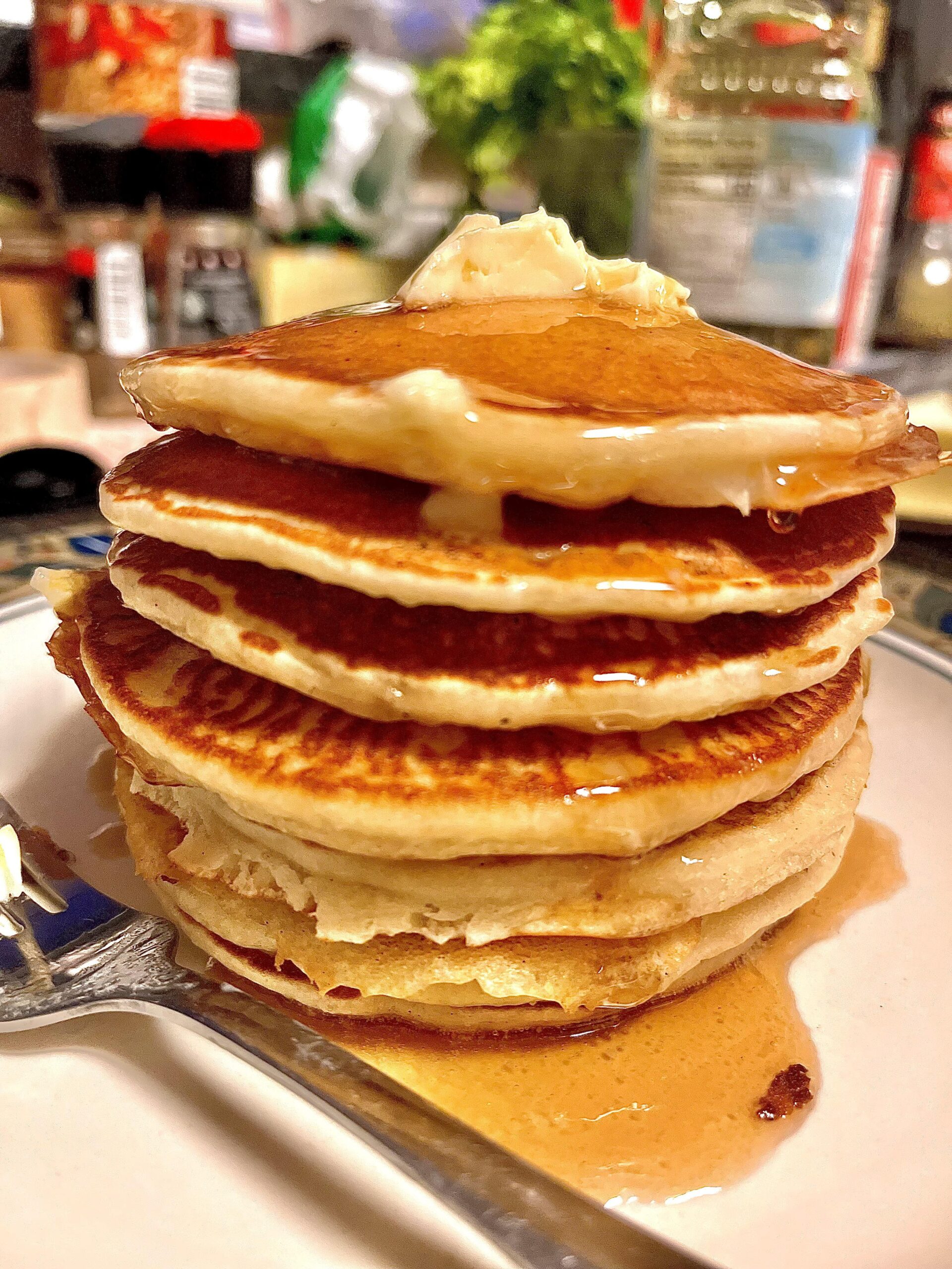 I made midnight pancakes for my partner who’s on a bulk [OC] Dining