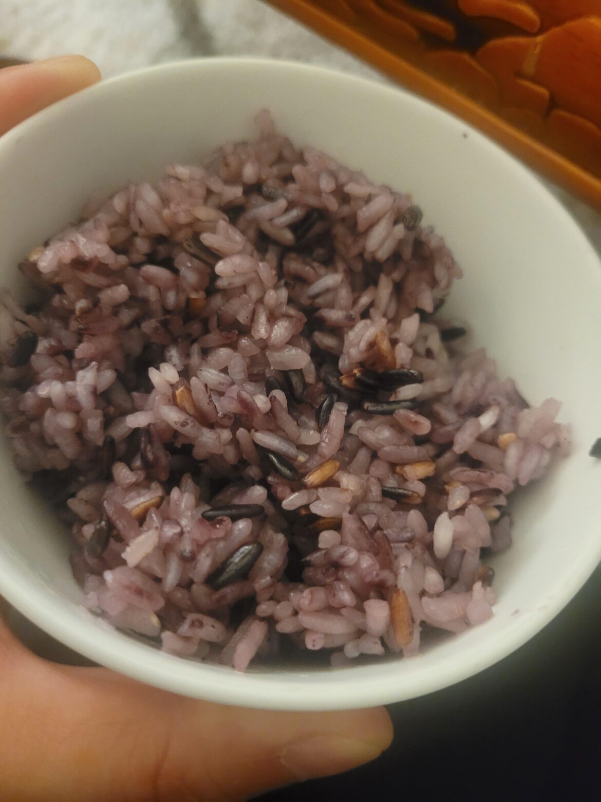 흑미밥 purple rice
