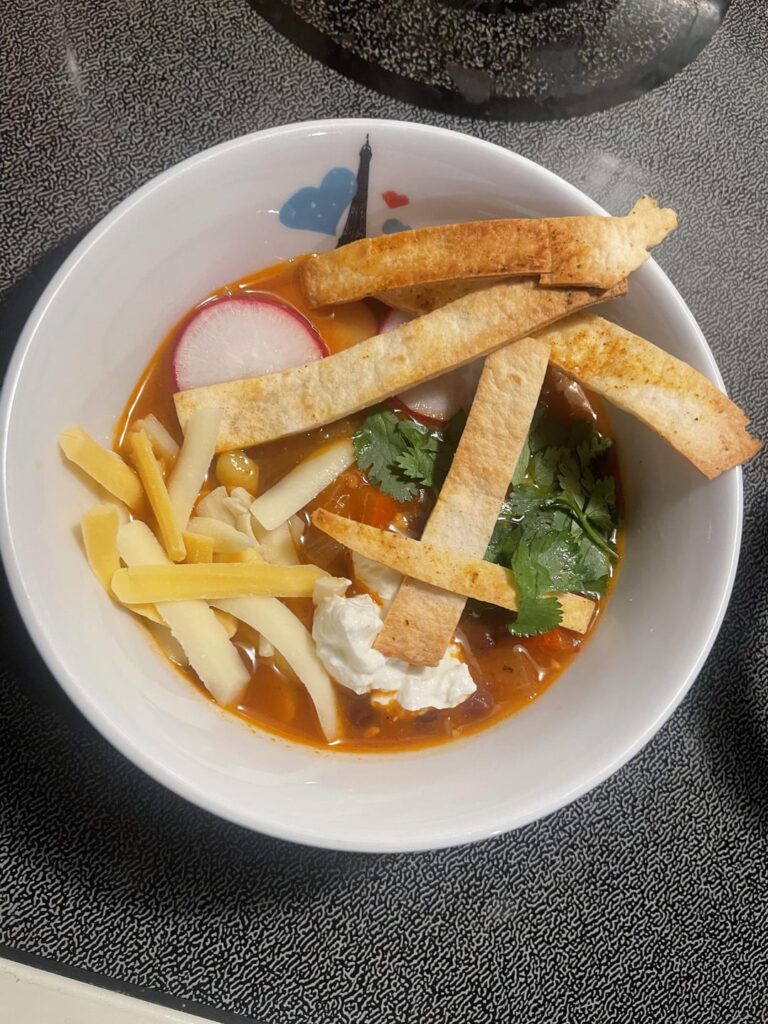 Black bean tortilla soup