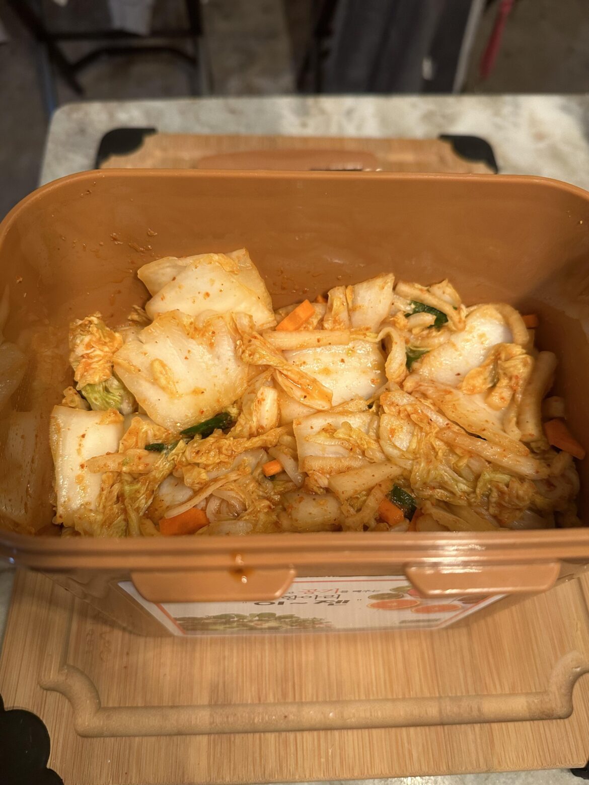 made my second batch of kimchi and i tweaked it to accommodate my taste more. sooo good cant wait for it to ferment for a few days