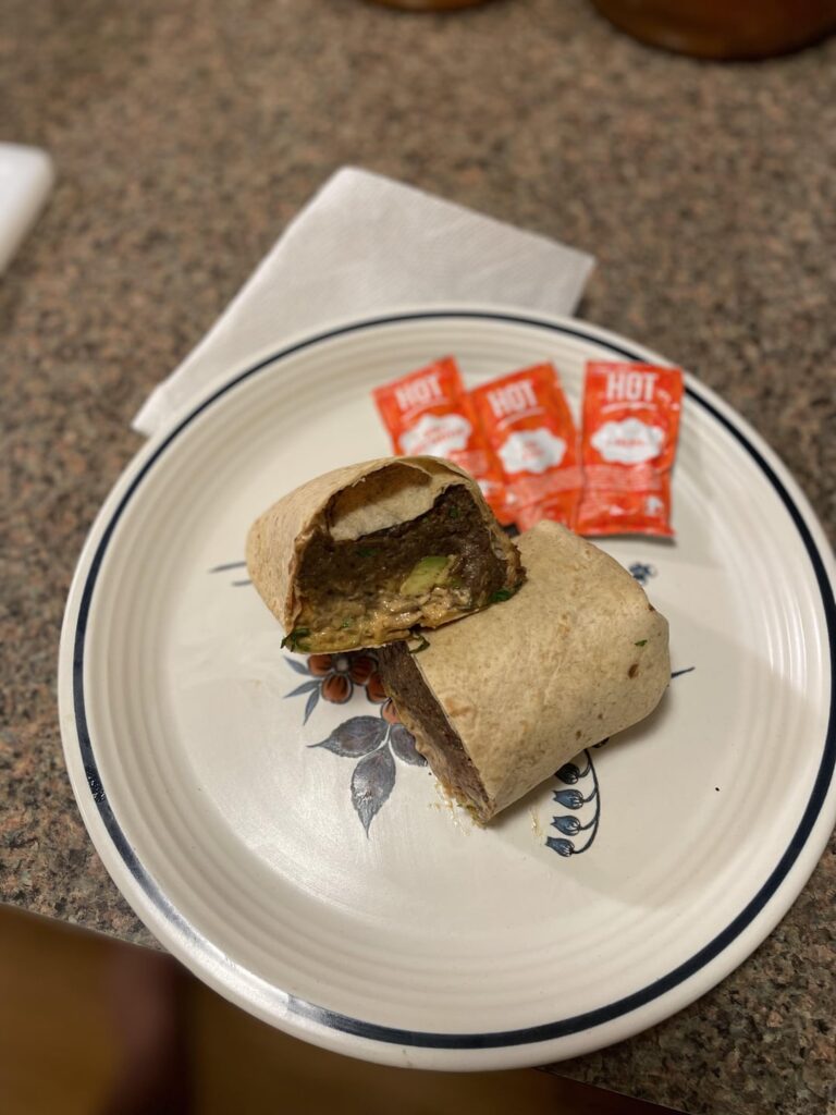 “Taco Bell’s” Cheesy Bean and Rice Burrito