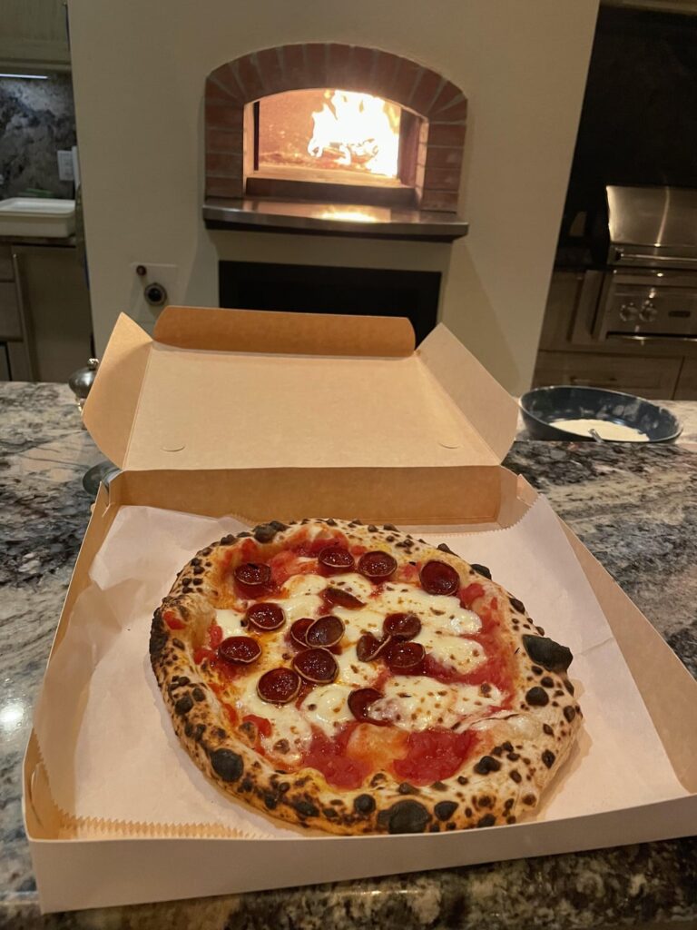 Bought some pizza boxes for the extra pizza as a “take home” for guests
