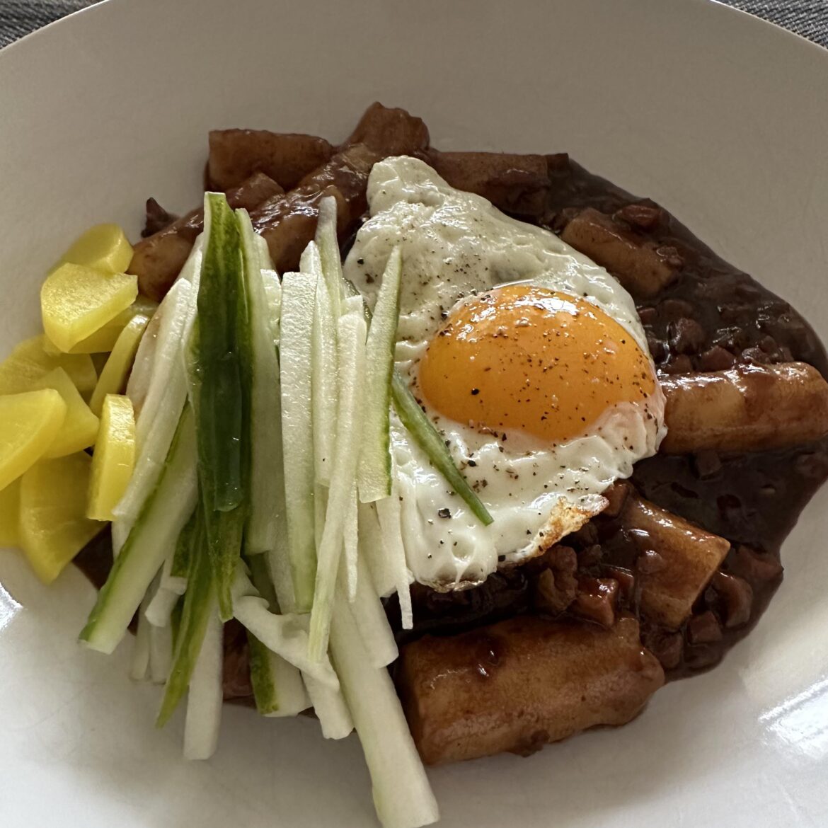 Jjajang tteokbokki for Sunday brunch