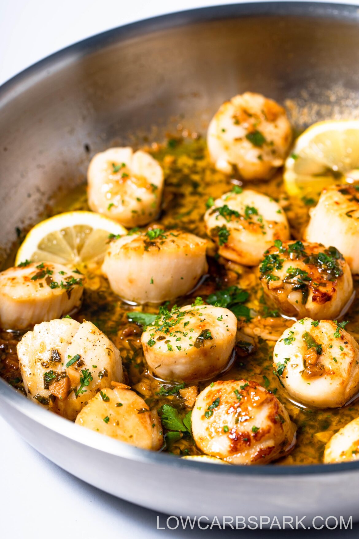 Seared Scallops With Garlic Lemon Butter Sauce