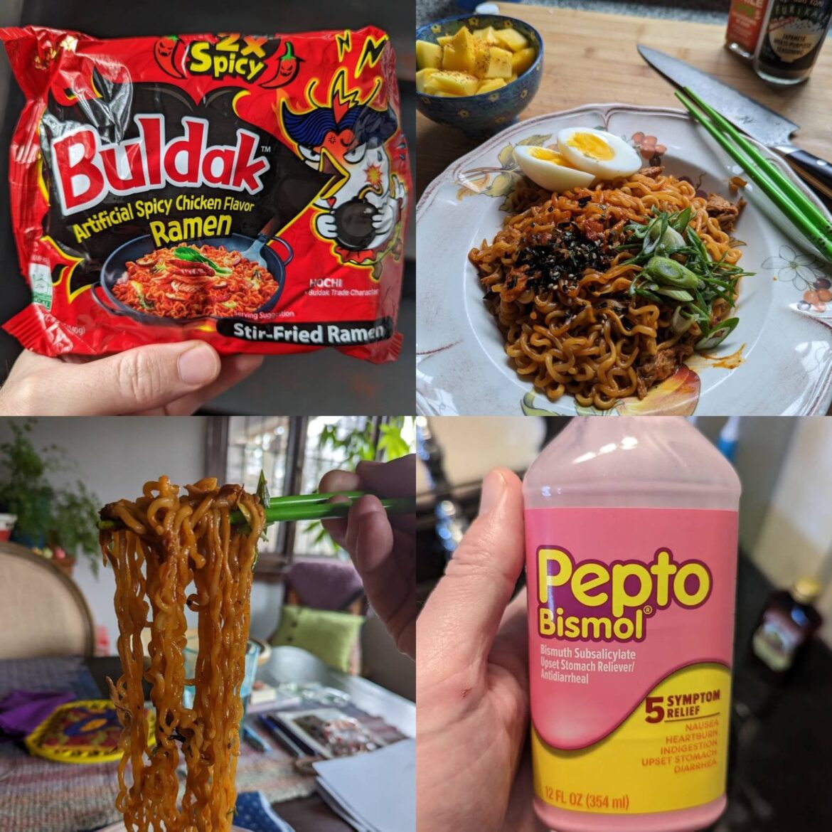 Buldak 2X Spicy w/pulled pork from Smoque barbecue in Chicago