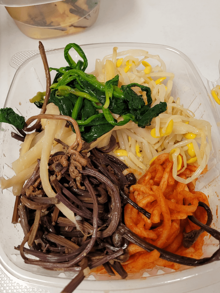 First time trying bibimbop. Can anyone help me ID the ingredients?