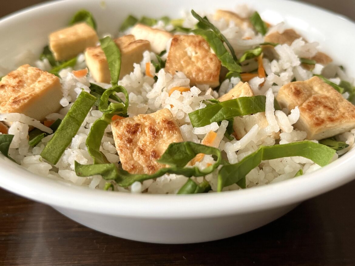 Basmati rice with pan-fried Tofu