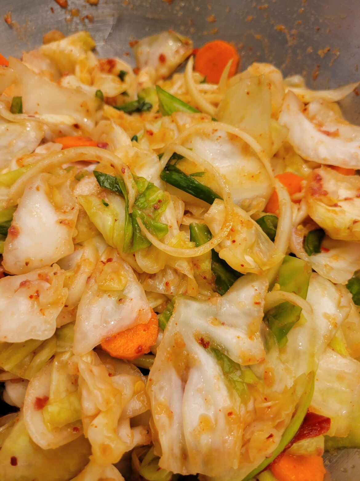 St Patrick's day means green cabbage kimchi! With some unusual ingredients again...